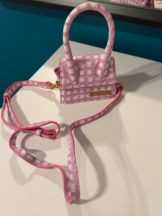 Jacquemus Handbags - Jacquemus Pink and White Mini Chiquito Top-Handle Crossbody